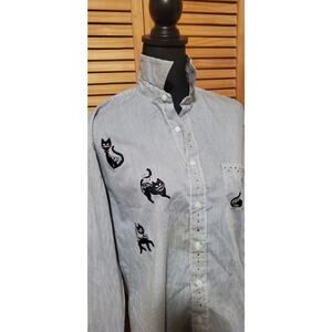 Mili Designs Cat Shirt Long Sleeve Rhinestone Petite Small